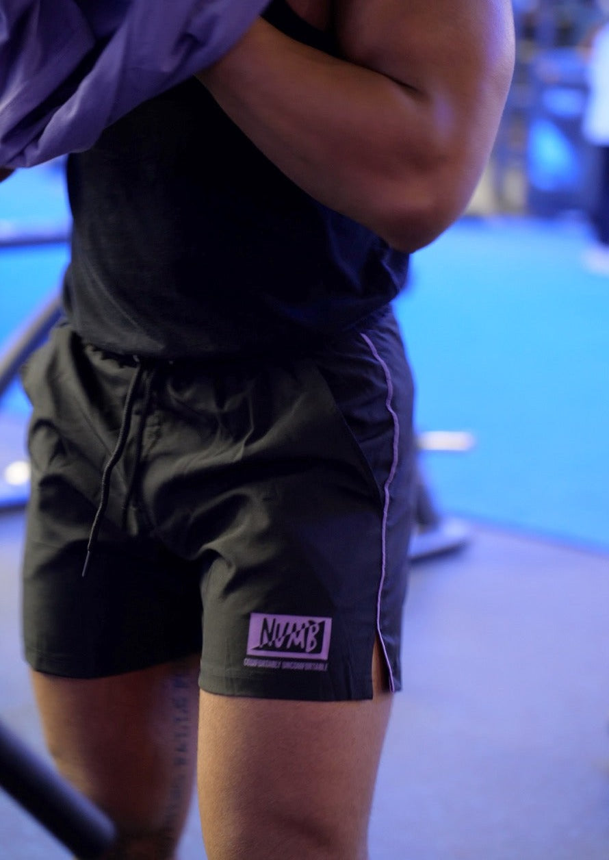 Numb™ Classic Bodybuilding Shorts Black/Purple